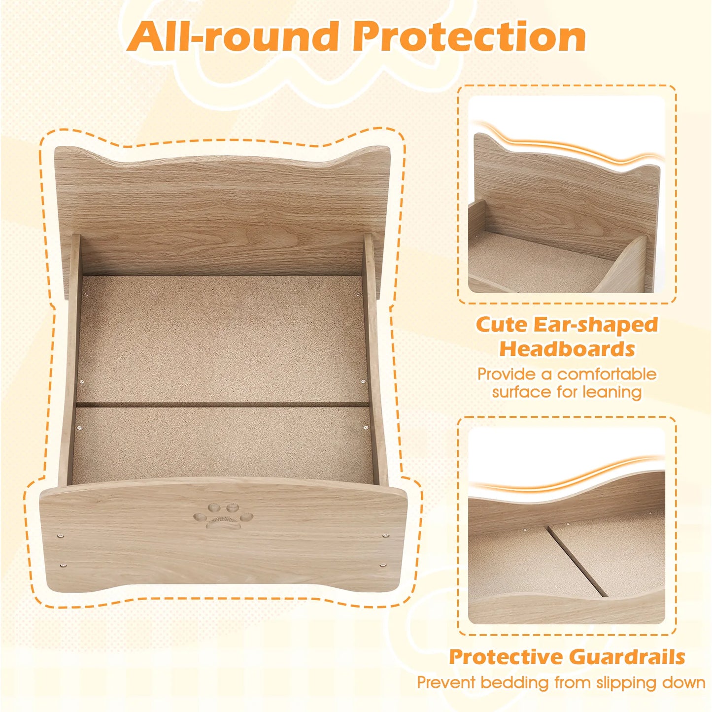 Elevated Pet Bed / Rails, Rabbit Sleeping Habitat, Small Animals