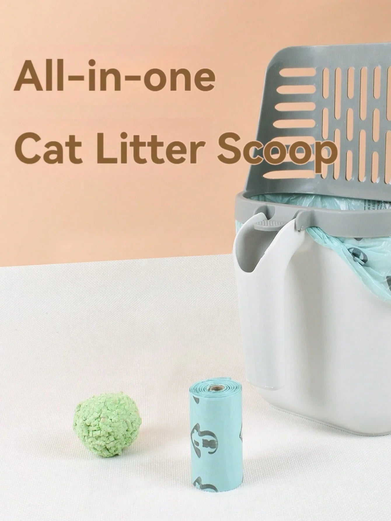 All-In-One Cat Litter Box Kit: Shovel, Bin, Bags
