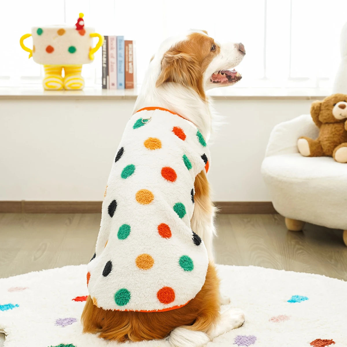 Cute Puppy Jacket Soft Fleece Warm For Medium and Large Dogs