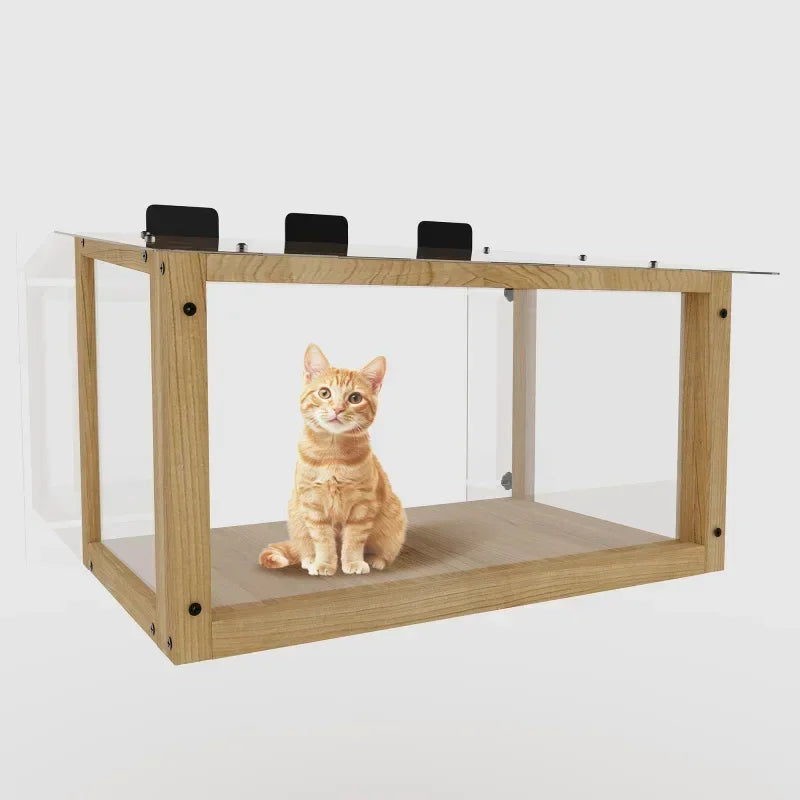 Acrylic Perch Catio Wood Cat Window Box Strong lightweight easy to install large space