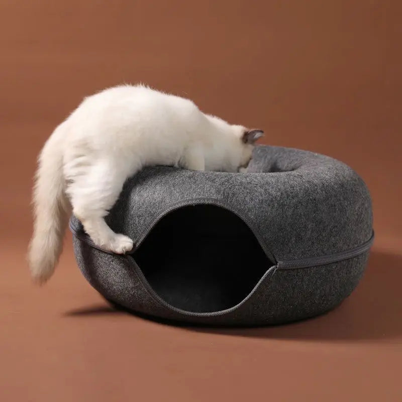 Donut Cat Bed Interactive Tunnel Toy
