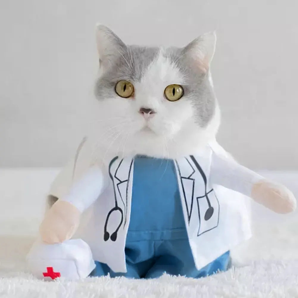 Funny Dog Cat Doctor Costume Pet Doctor Clothing