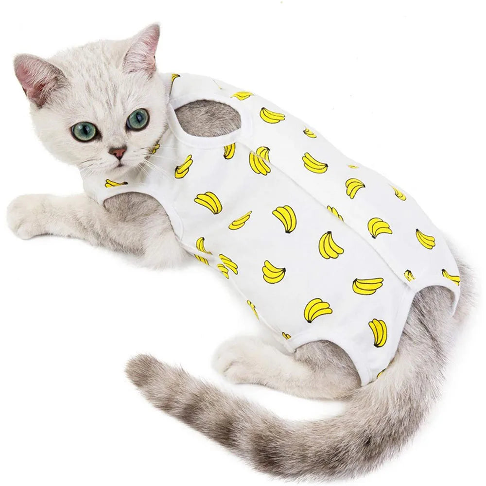 Recovery Suit E-Collar Alternative for Cats Dogs Puppy Abdominal Skin Anti Licking Pajamas