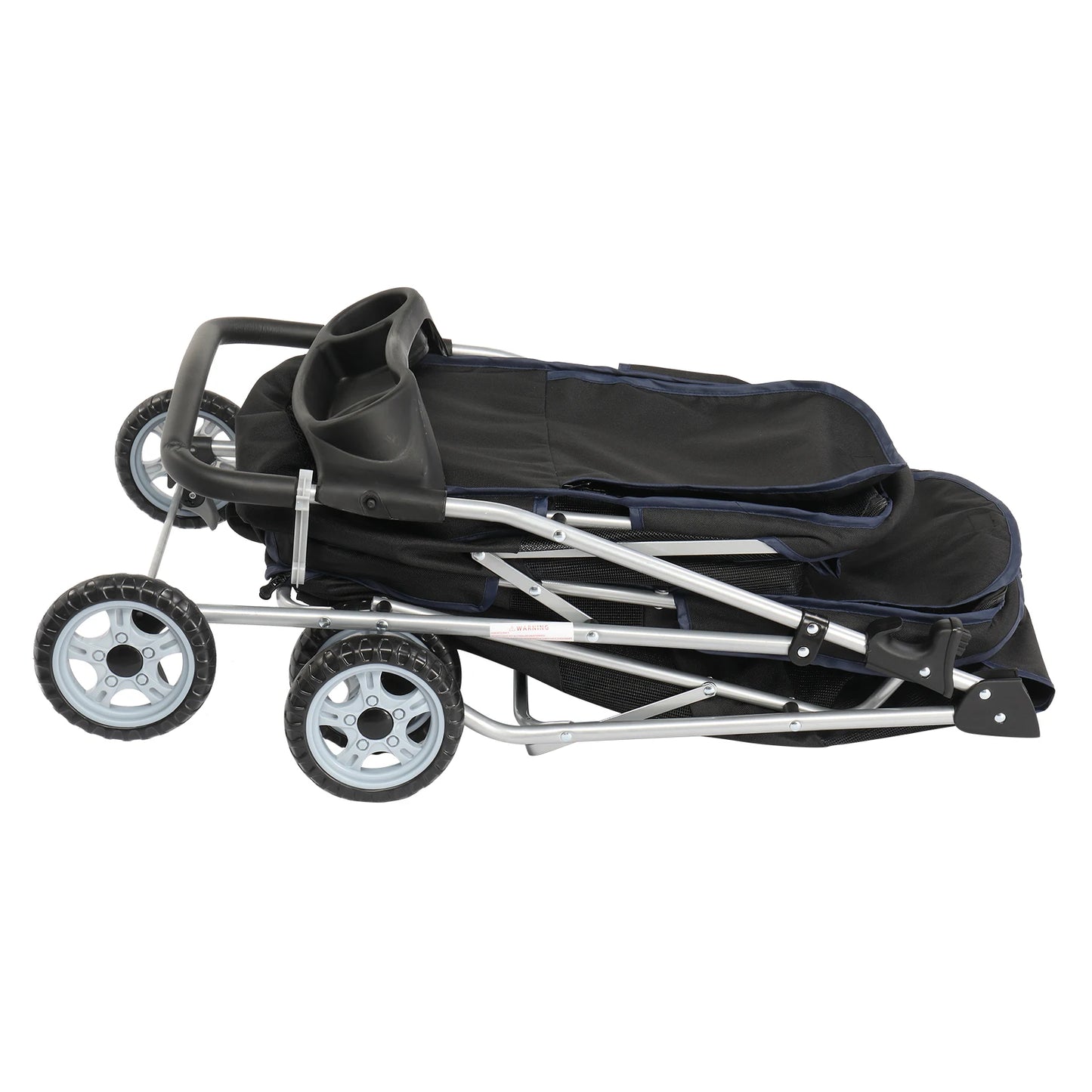 Pet Stroller for 2 Dogs Cats, Double 4 Wheel Cat Pet Carriers Bag Jogger for S M Pets, Waterproof Folding Crate with Soft Pad