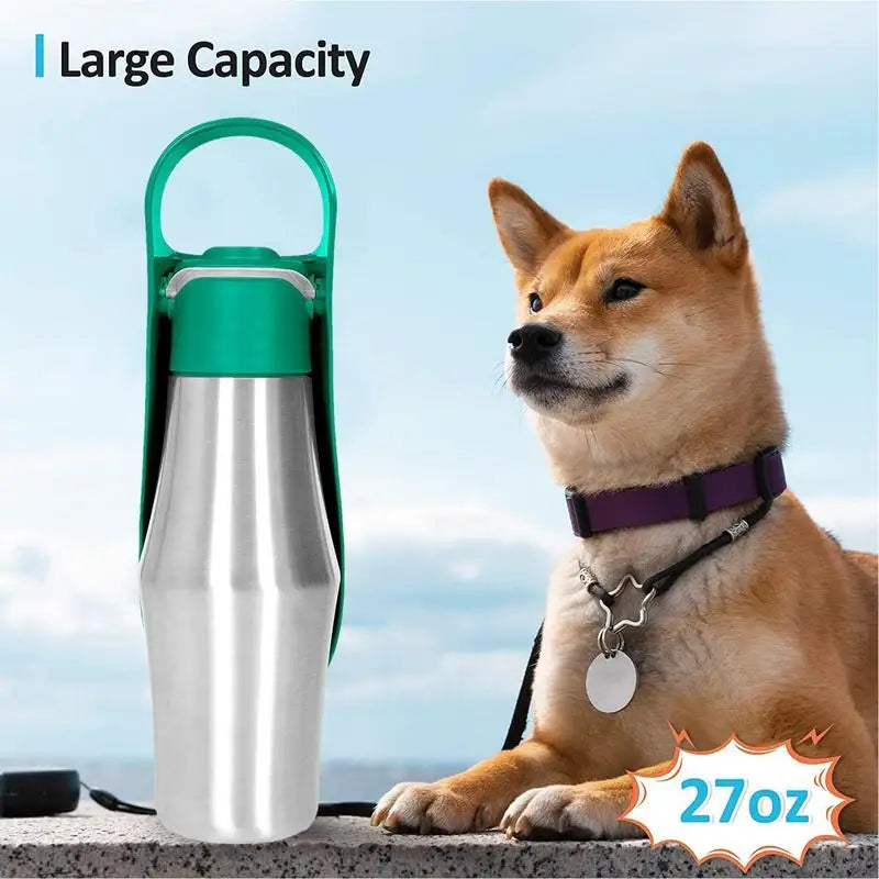 Stainless Steel  2 In 1 Dog Water Bowl For Travel Outings