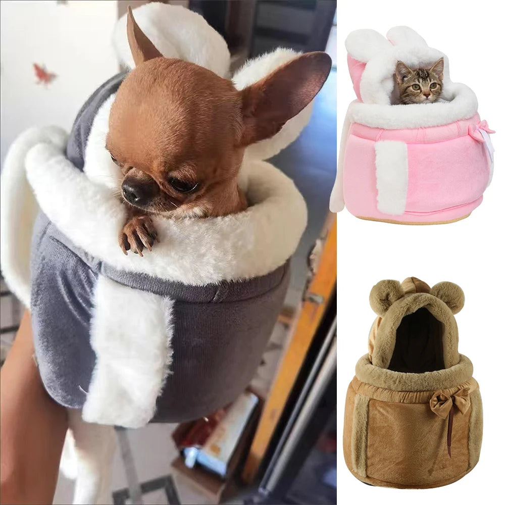 Outdoor Travel Chihuahua Puppy Dog Carrier Bacpack Winter Warm Pet Carrying Bags for Small Dogs