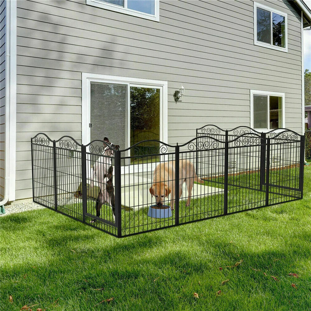 Heavy Duty Dog Playpen 8 Panels Pet Animal Dog Kennel Pen Fence Enclosure Cage