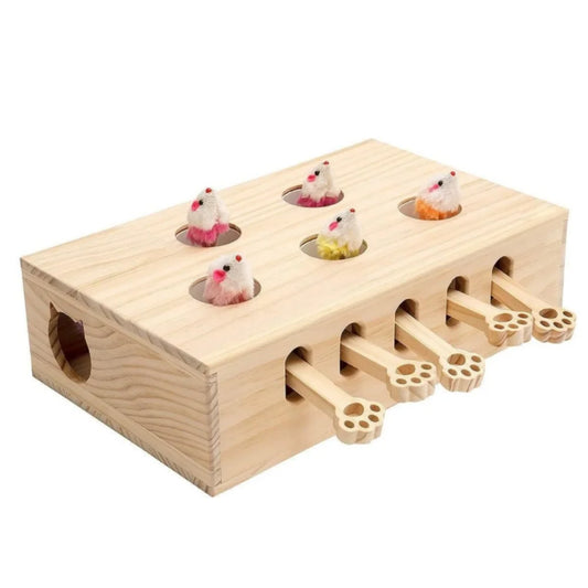 Cat Toys Interactive Whack-a-mole Solid Wood Toys
