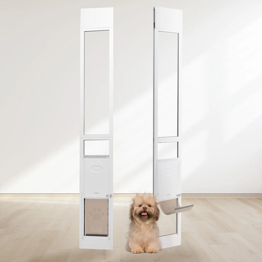 Sliding Glass Door Adjustable Height Doggy Door Sliding Doors Aluminum Frame Tempered Glass Pet Door