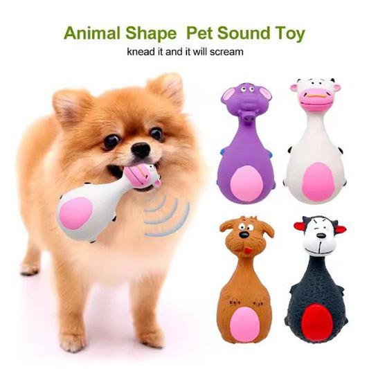 1 Piece Fat Bellied Cartoon Fun Bite Resistant Latex Sound Dog Toy