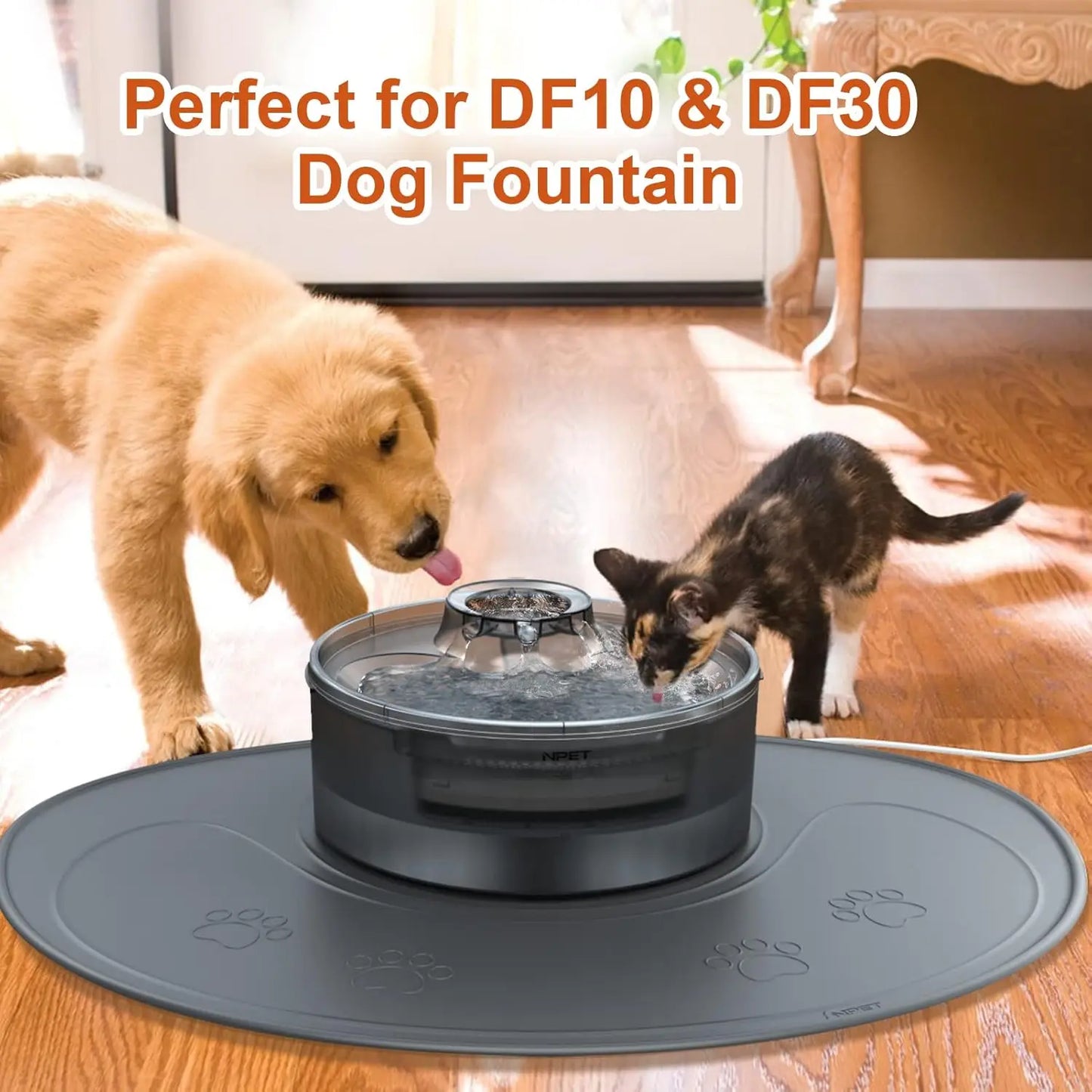 Waterproof Silicone Dog Food Mat Dishwasher Safe Pet Feeding Mat,(28" x 21.26")
