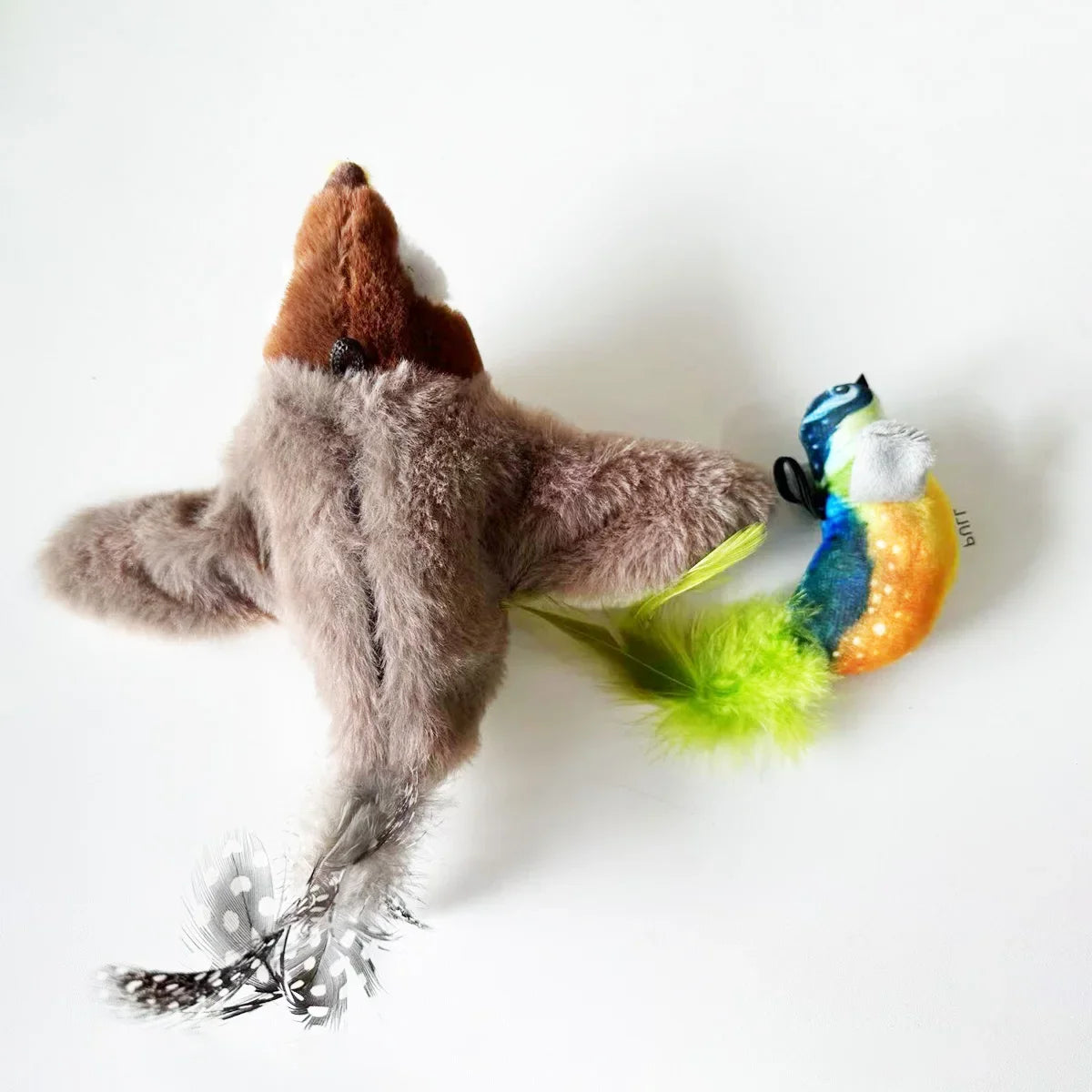 Rechargeable Chirping Flapping Bird Catnip Touch Acti vated Squeak Plush Toy Pet