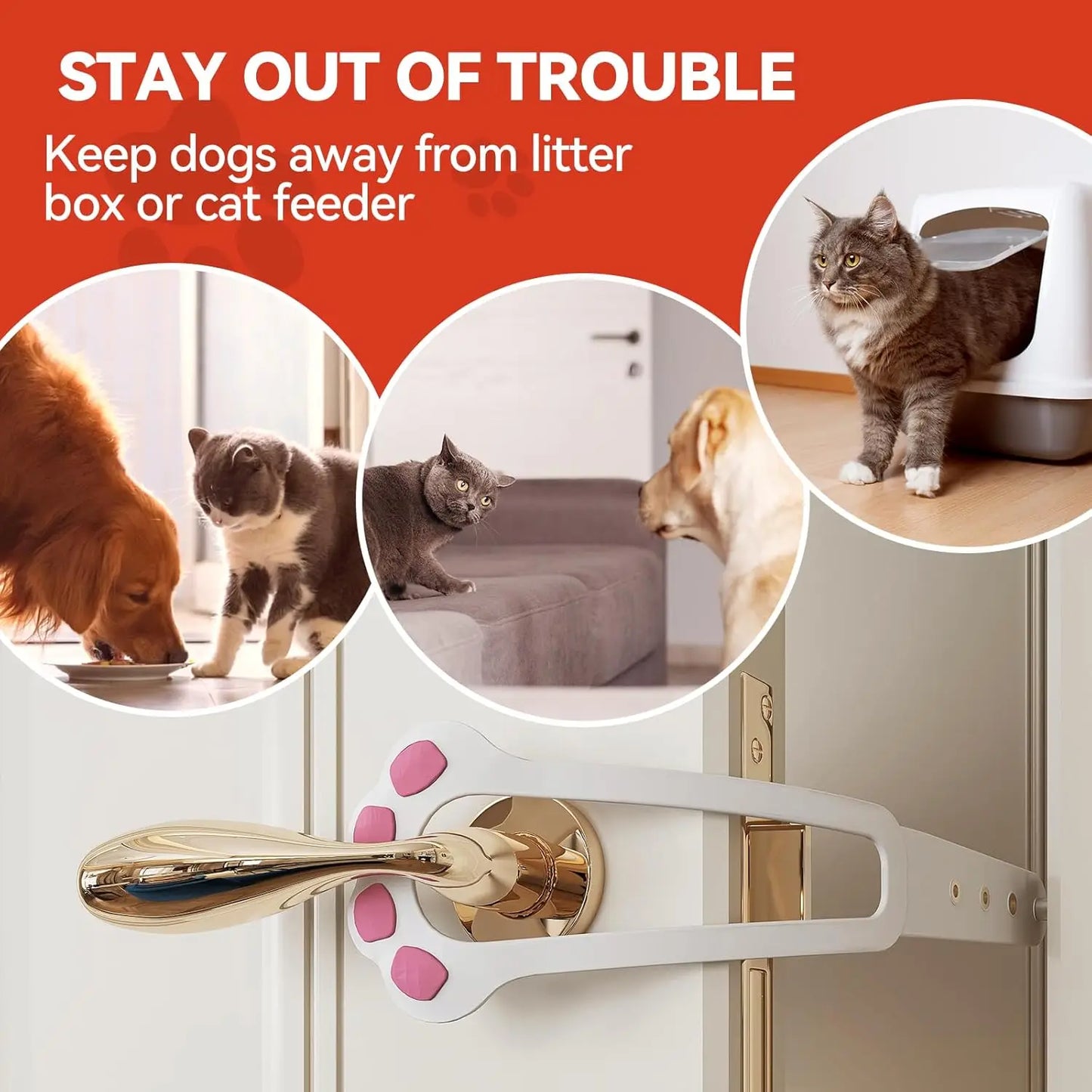 Elastic Gate Lock Flex Latch Strap Keep Dog Out From Entering