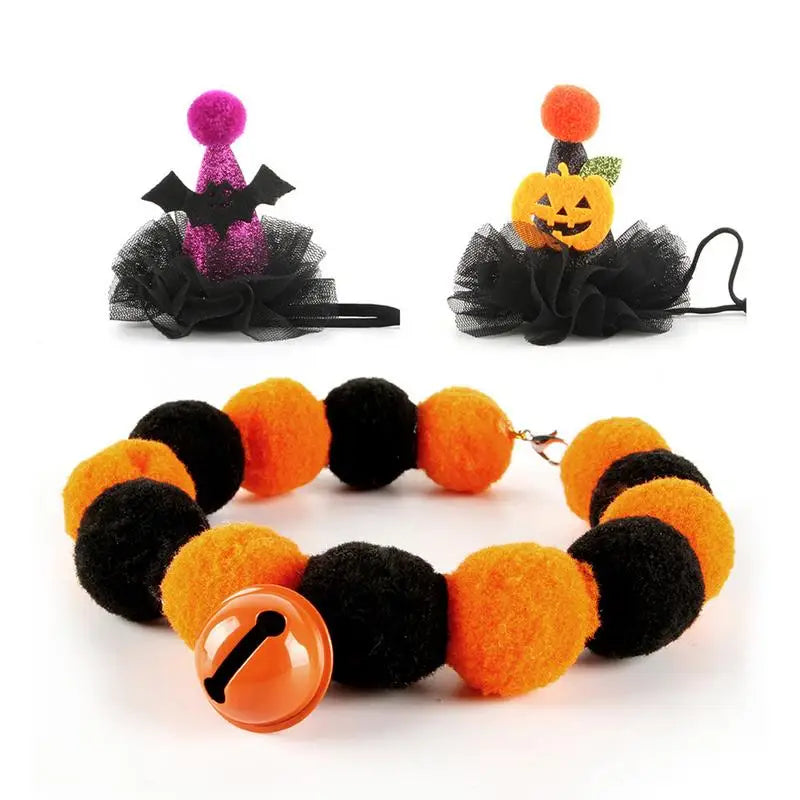 Cat Halloween Costumes Elastic Pet Mesh Hat Colorful Festive Costumes Funny Head Accessories