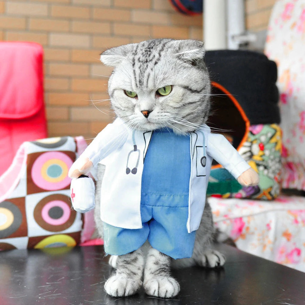 Funny Dog Cat Doctor Costume Pet Doctor Clothing