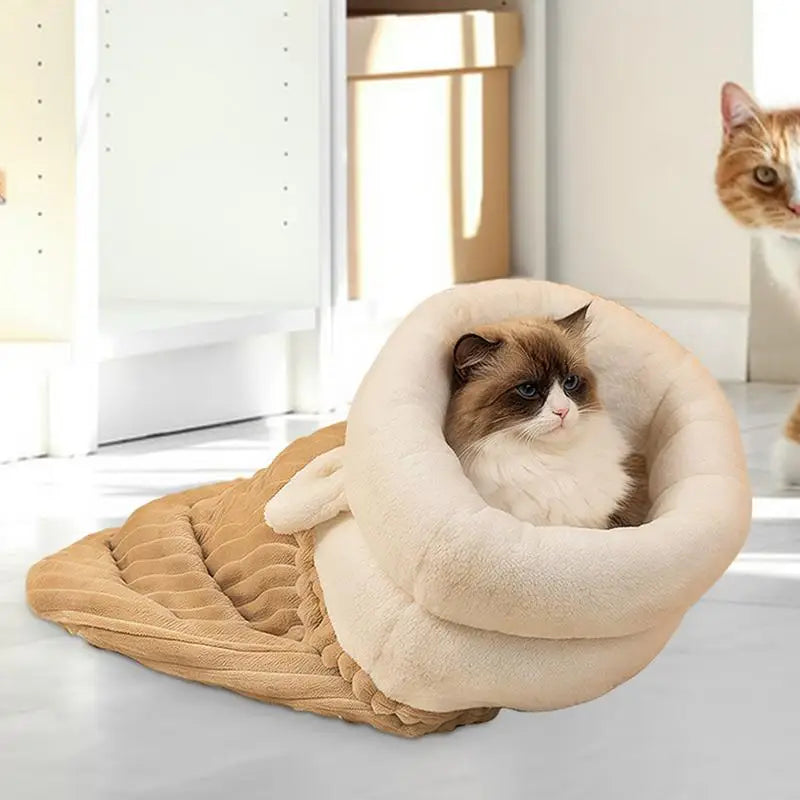 Winter Cat Sleeping Bag Warm Semienclosed Cat Sleeping Bag Bed