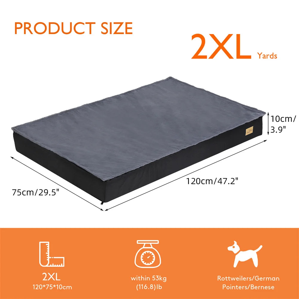 Large Orthopaedic Waterproof Pet Dog Crate Bed with Removable Washable Cover
