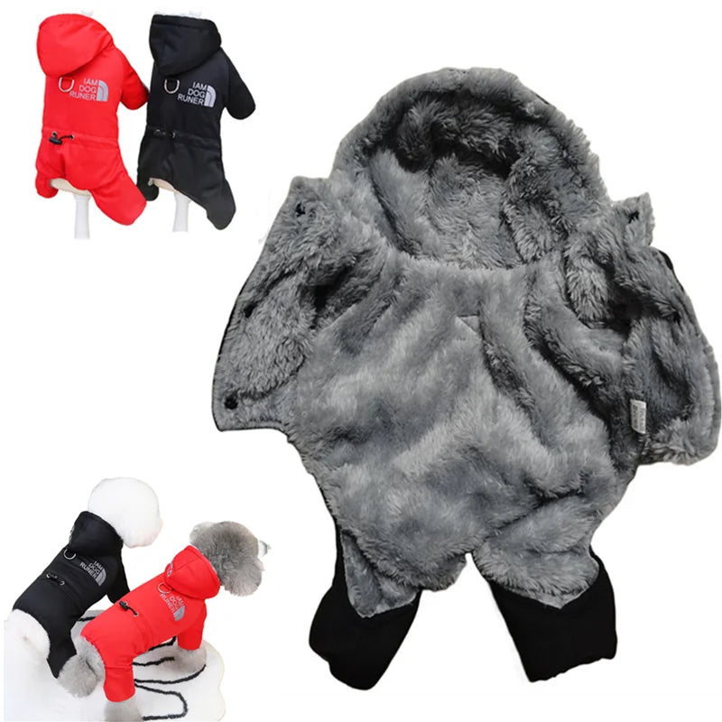 Thicken Warm Dog Jumpsuit Winter Pet Dogs Clothes  Coat Waterproof Hoodie
