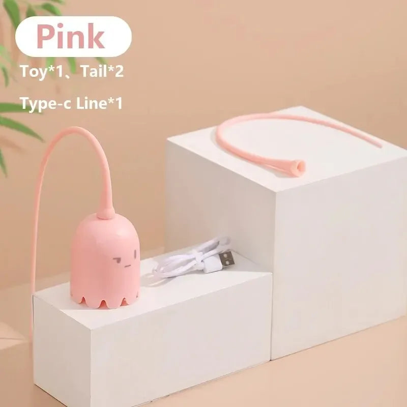 Silicone Tail Automatic Rotating Cat Toy
