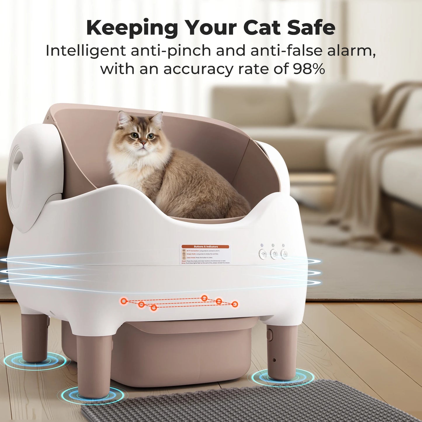 Self Cleaning Litter Box, Automatic Cat Litter Box with APP Control, Odor-Free