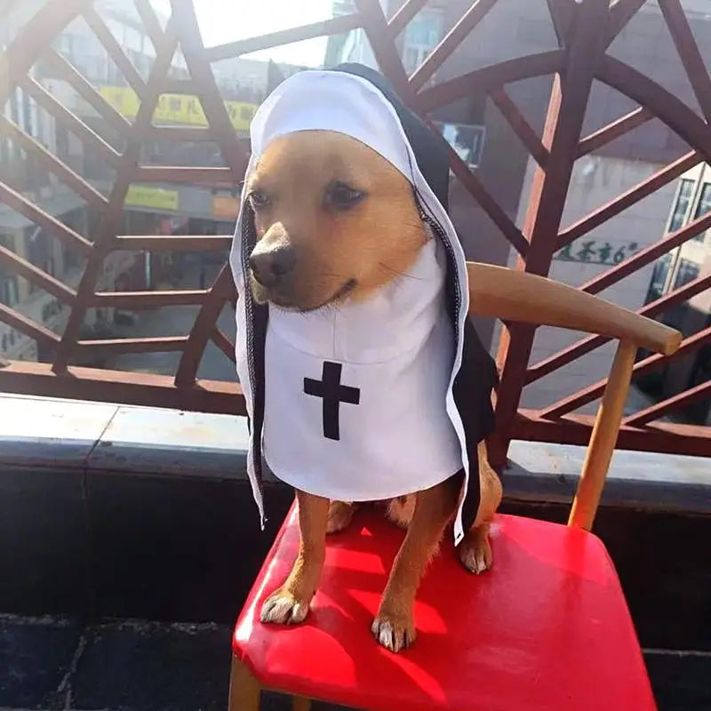 Nun Costume Sister Habit Pet Cloth Dress Up Pet Costume For Small Cats and Dogs