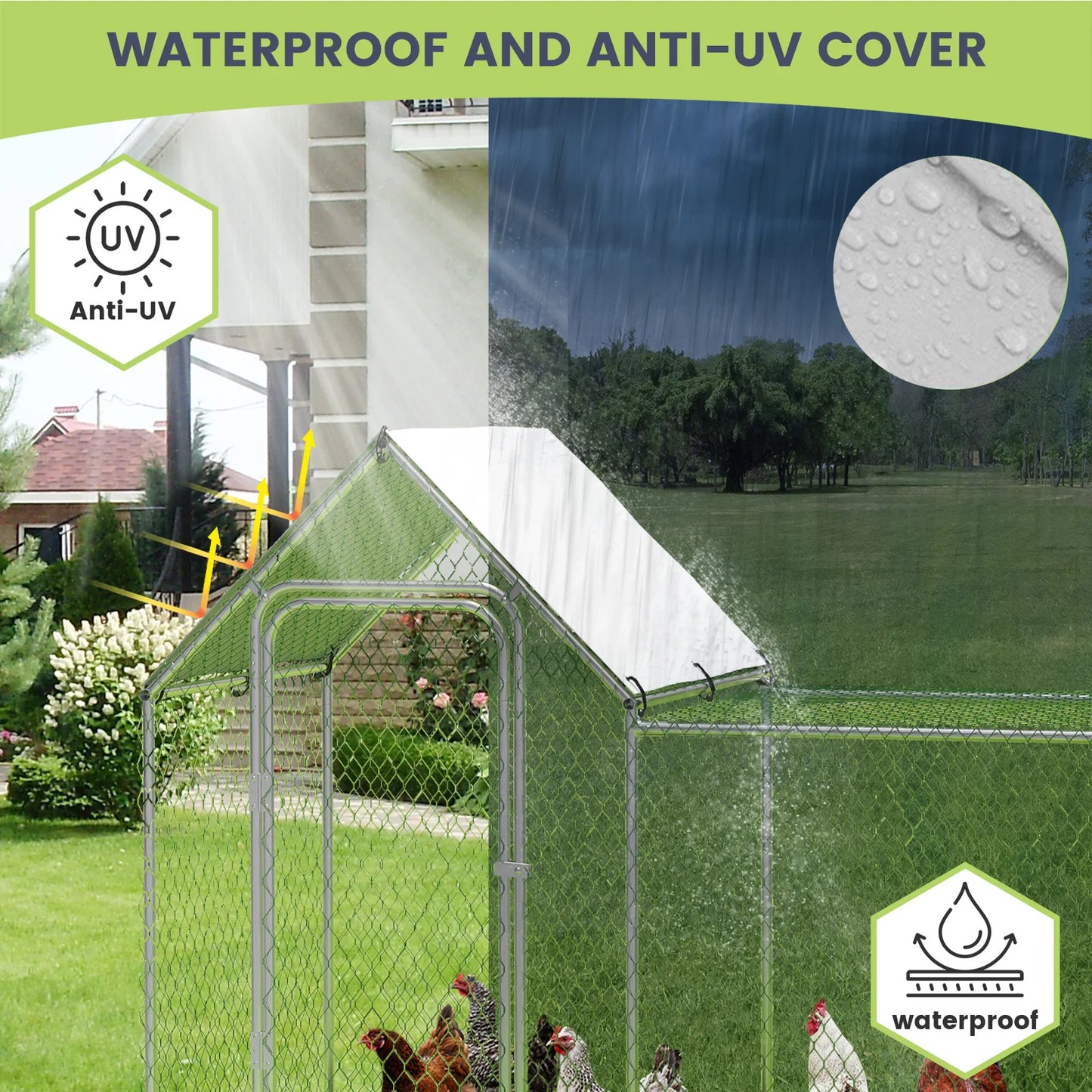 Poultry Cage with Waterproof Cover