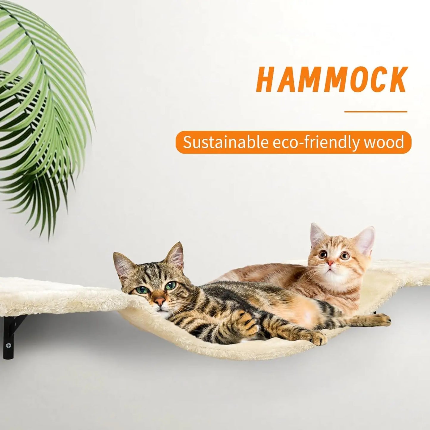 Wall-Mounted Cat Climber Set with Shelves, Perches, Bridge, Hammock & Scratching Board - 7 Pcs Wood Indoor Furniture for Kittens