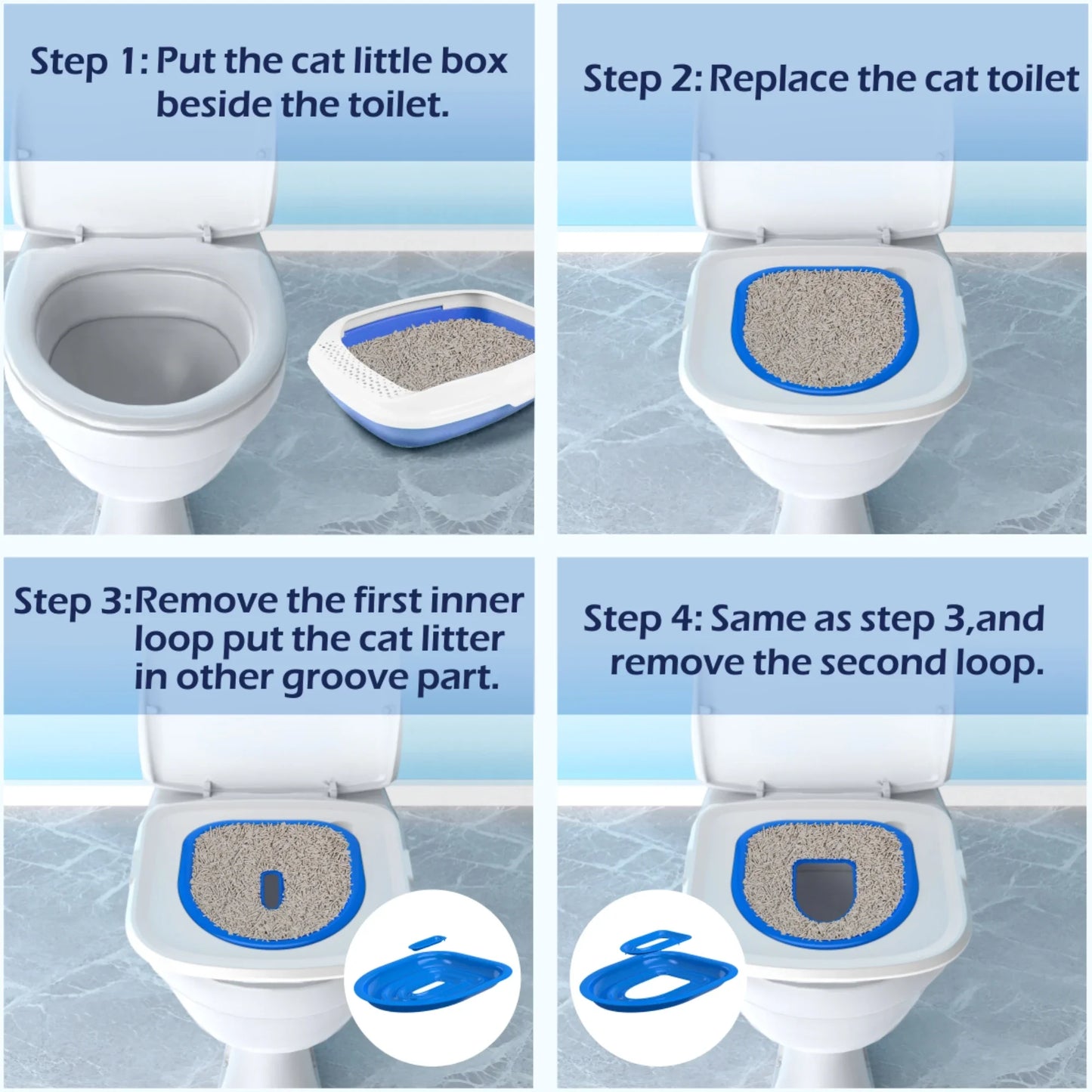 Pet Cat and Dog Toilet Training Artifact Kit Sand Tray Toilet Removable Reusable Trainer