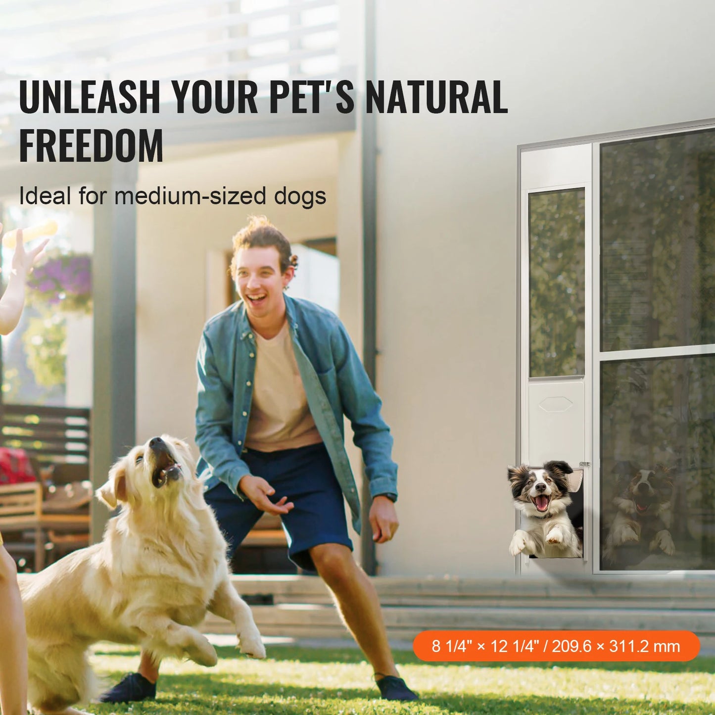 Sliding Glass Door Adjustable Height Doggy Door Sliding Doors Aluminum Frame Tempered Glass Pet Door