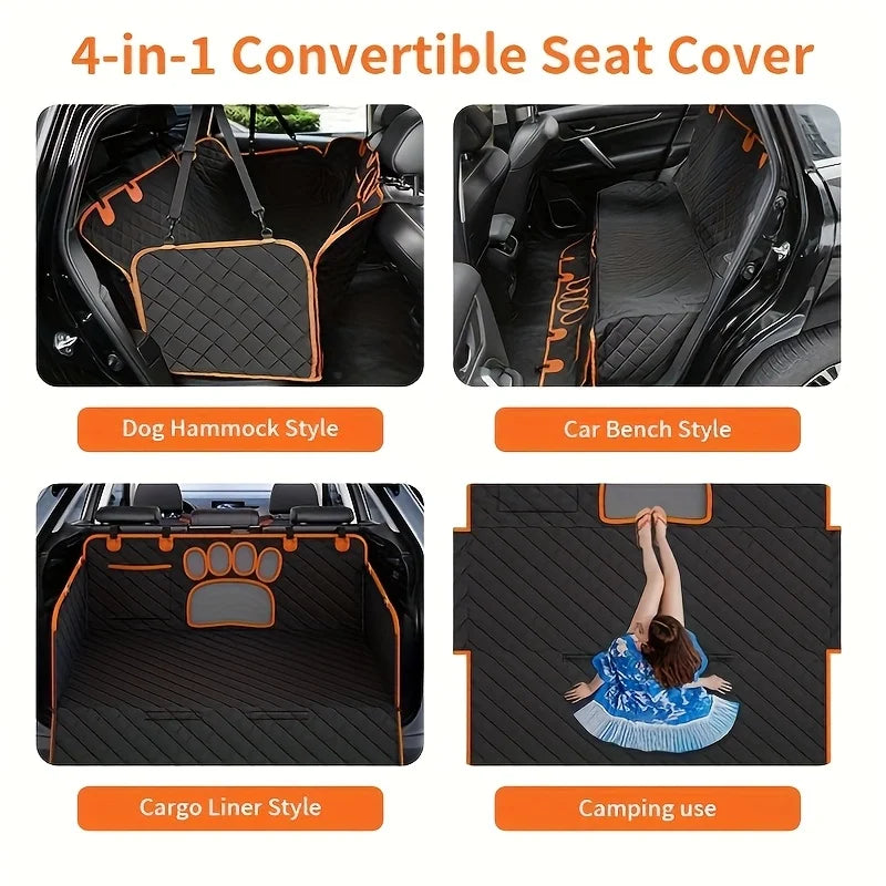 Hammock Heavy Duty Scratch Resistant Anti Slip Durable Soft Pet Rear Seat Cover for Cars,