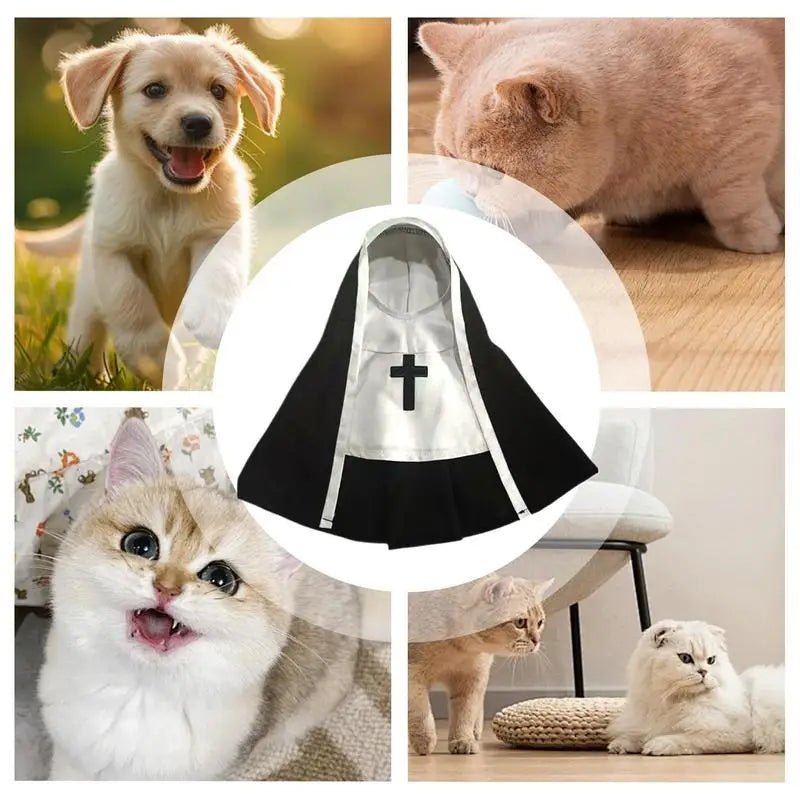 Nun Costume Sister Habit Pet Cloth Dress Up Pet Costume For Small Cats and Dogs
