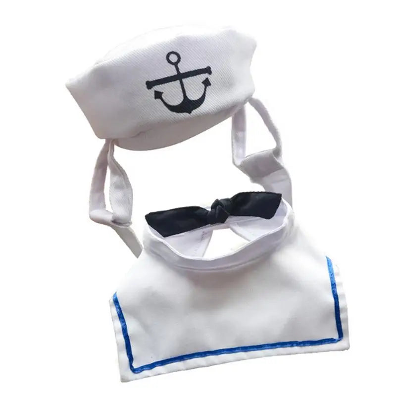 Sailor Style Hat Plus Scarf Suit For Dogs And Cats Pet Cap And Cape Navy Cloak