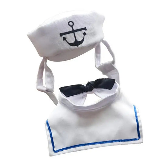 Sailor Style Hat Plus Scarf Suit For Dogs And Cats Pet Cap And Cape Navy Cloak