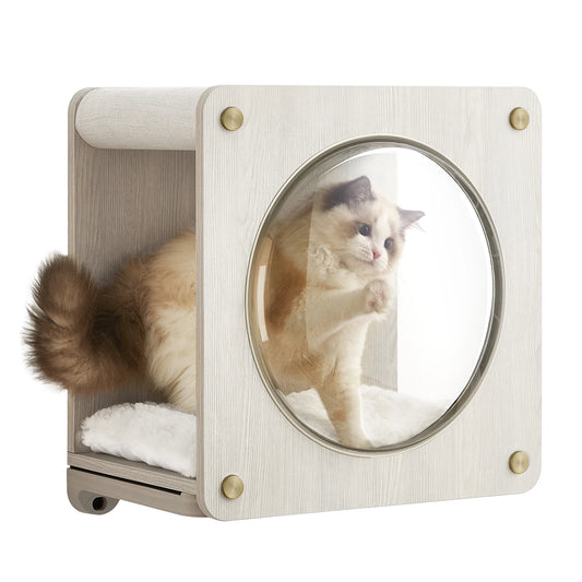 Cat Cave, Cat Wall Condo House with Hammock, Observation Window, Extremely Quick Assembly