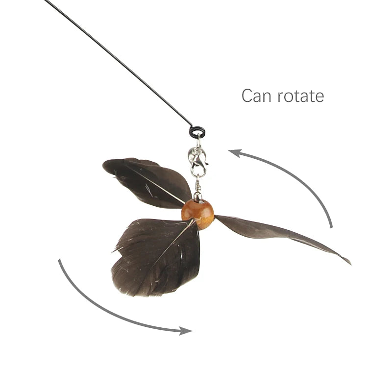 Feather Cat Toy Pet Toy Funny Cat Stick Rotating