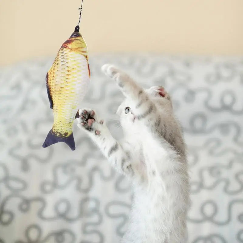 Retractable Cat Wand Toy Cat Teaser Fish