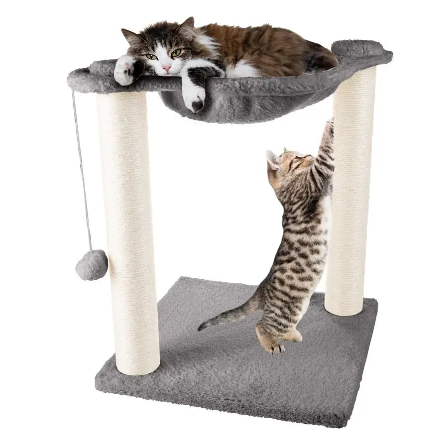 Hammock with Scratching Posts for Indoor Cats 19InchTall Cat Tree PETMAKER G
