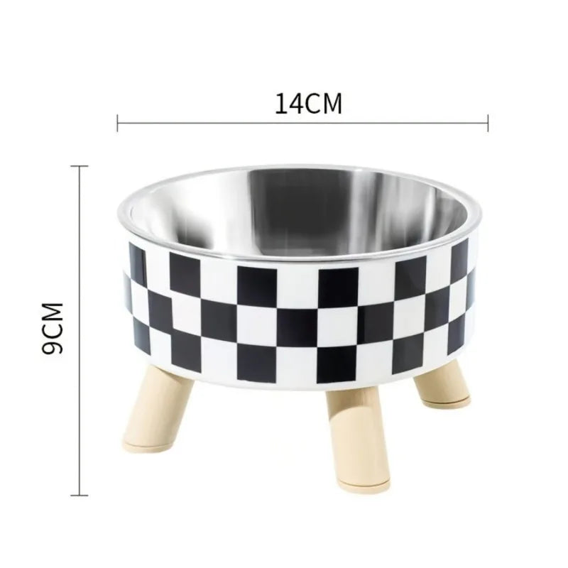 1pcsElevated stainless steel cat bowl with neck protection design - anti slip,