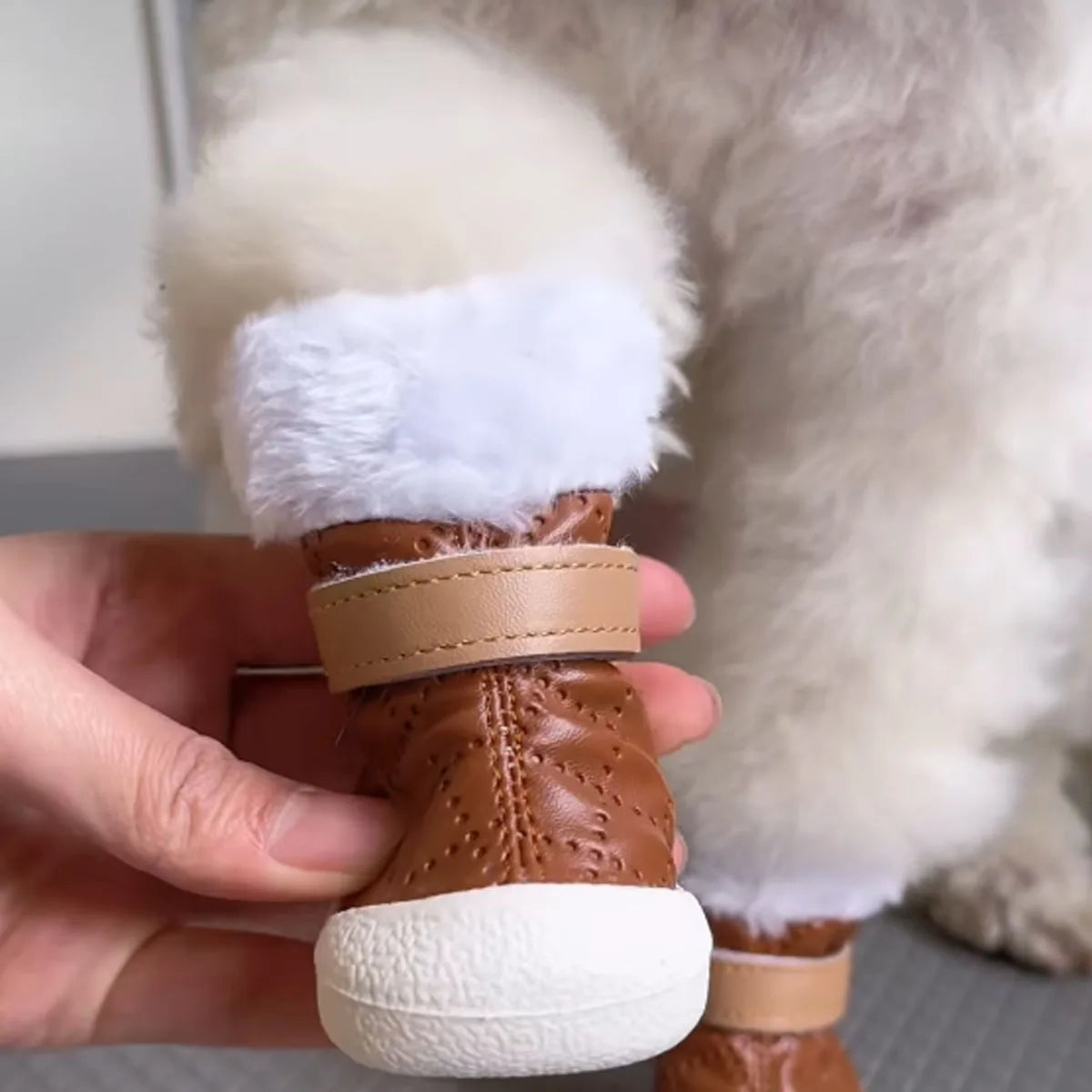 4pcs Winter Dog shoes pet Shoes Warm Fleece Puppy Pet Shoes Dog Snow Boots