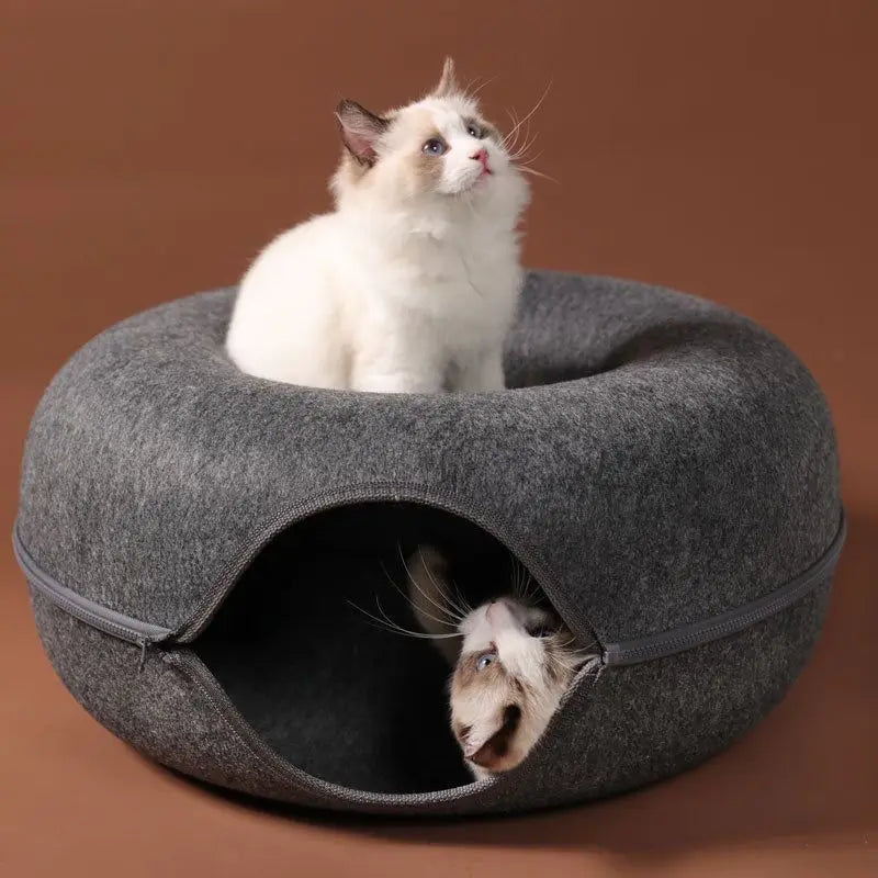 Donut Cat Bed Interactive Tunnel Toy
