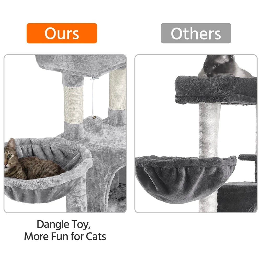 Multilevel Cat Tree Tower with Condo Perches Scratching Posts Plush Baskets