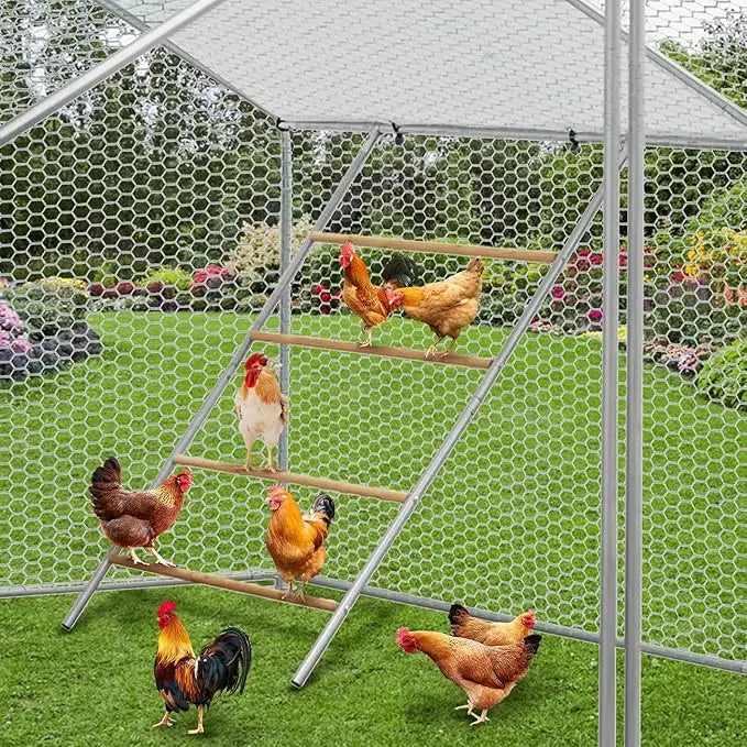 Chicken Perch for Coop with Ladder Design, Weatherproof Roosting Bars for Chickens,