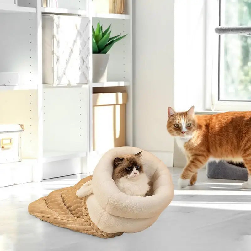 Winter Cat Sleeping Bag Warm Semienclosed Cat Sleeping Bag Bed