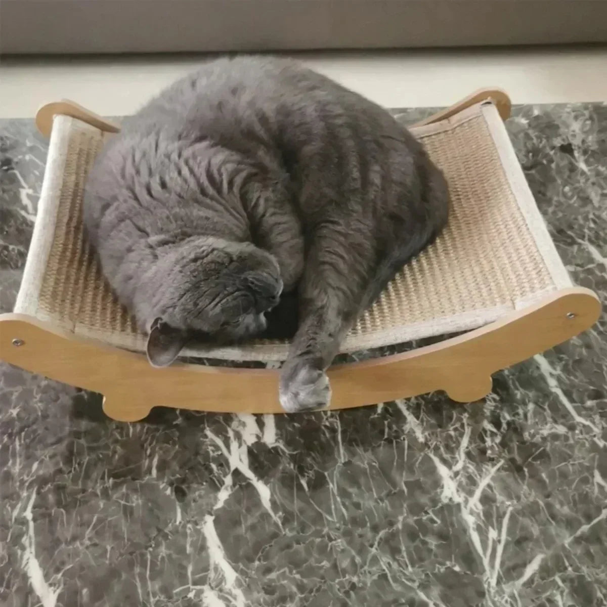 Wooden Cat Scratching Pad with Detachable Bed -