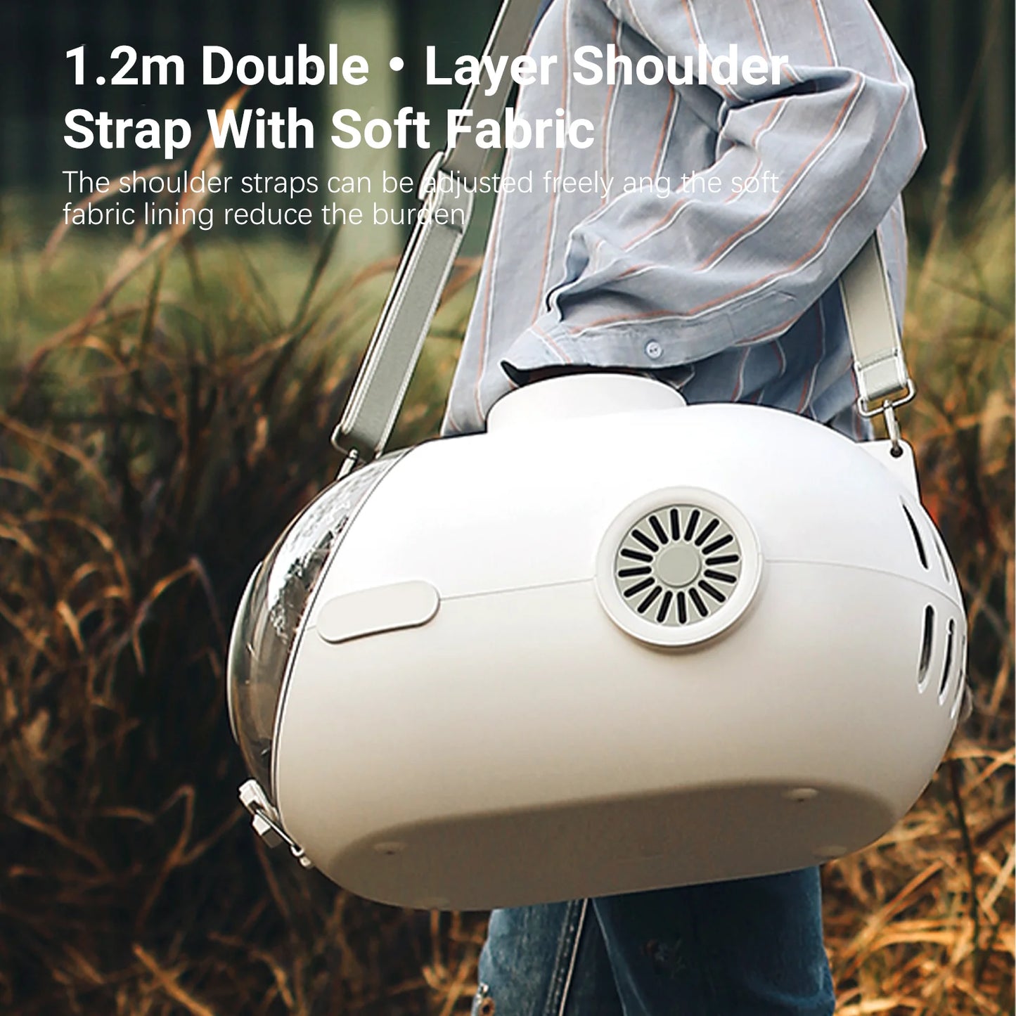 Cat Handbag with Fan, Breathable Granary Design with Soft Light,