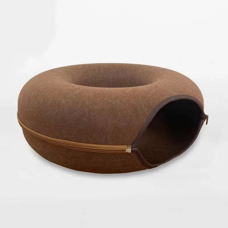 Donut Cat Bed Interactive Tunnel Toy
