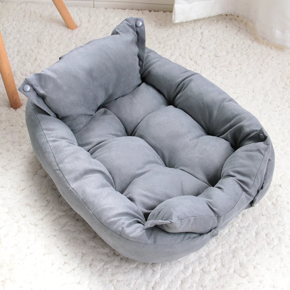 3 IN 1 Dogs Cat Sleeping Bed Sofa Warm Winter Puppy Kitten Nest
