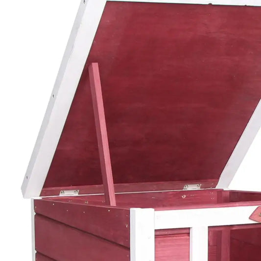 Small Wooden Rabbit Hutch for Bunnies, Guinea Pigs, Ducks, and Dogs with Openable Waterproof Roof