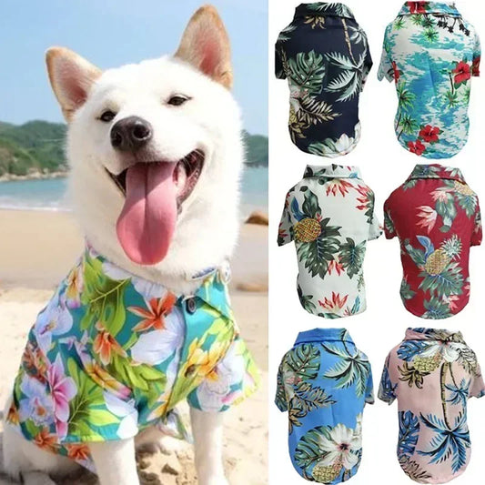 Hawaiian Style Pet Dog Clothe Summer SandBeach Dog Shirts for Small Medium Dogs Puppy Cat Clothing
