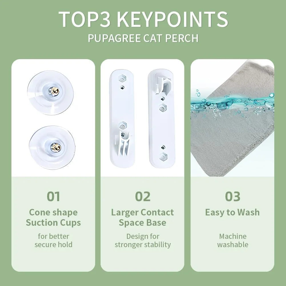 Durable Hanging Bed for Cats and Kittens, Space-Saving Design, Easy to Install